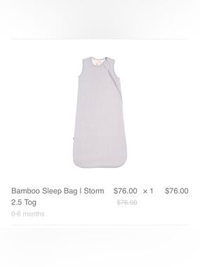 NEW KYTE BABY Sleepsack - 2.5 tog, storm, 0-6m/small